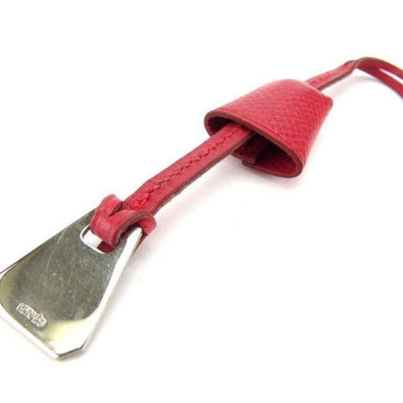 Hermes Mini Crochette Red Silver Woman Authentic Used - Picture 5 of 5